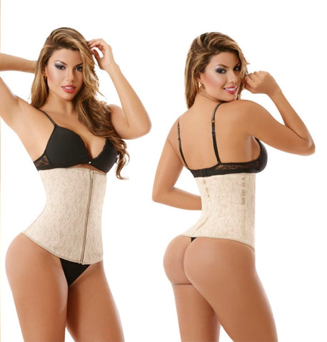 LATEX LACE WAIST TRAINER WITH ZIPPER 1981-1